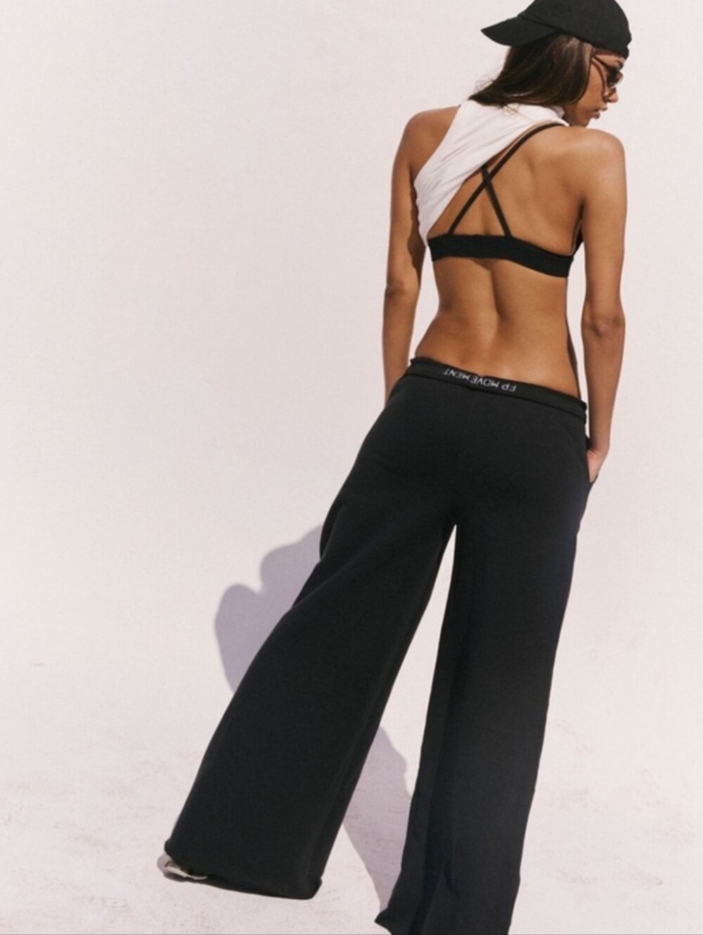 FP Movement by Free People Black Wide Leg Drawstring Sweatpants - Picture 2 of 8